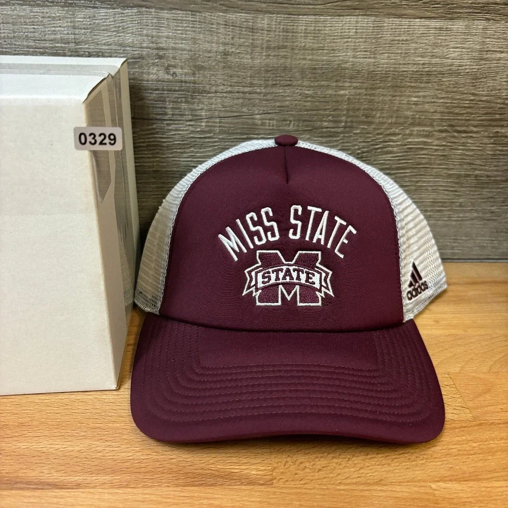 Mississippi State Bulldogs Hat‎ Cap Snapback Maroon Trucker Adidas Adjustable